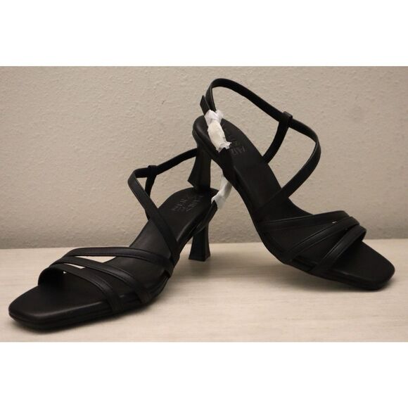 Naturalizer I9063S1001 Women Sz 7W Black PU Leather Galaxy Strappy Sandals - Picture 10 of 12